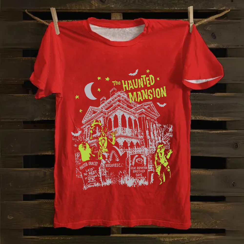 Unisex Vintage The Haunted Mansion Movie cotton T-Shirt