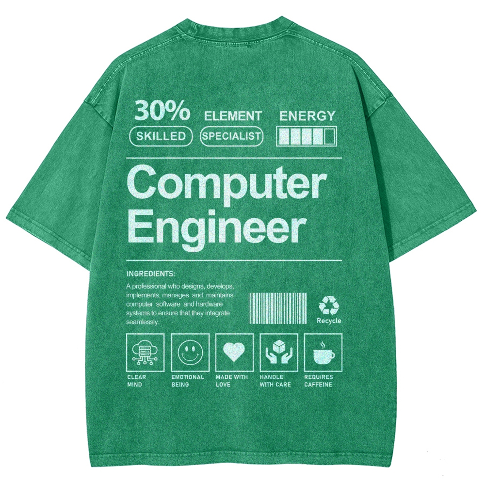 Computer Engineer Unisex Fit Washed T-Shirt