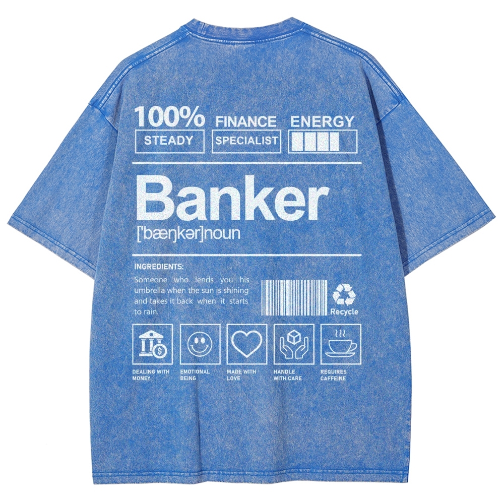 Banker Unisex Fit Washed T-Shirt