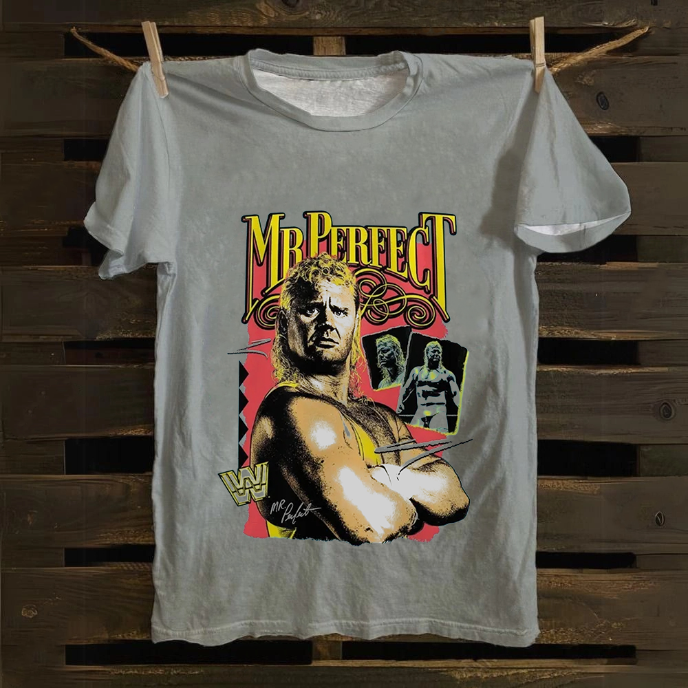 WWE Mr. Perfect Wrestling Casual Printed  Cotton T-Shirt