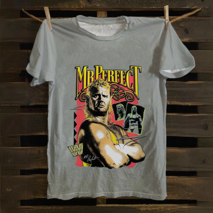 WWE Mr. Perfect Wrestling Casual Printed  Cotton T-Shirt