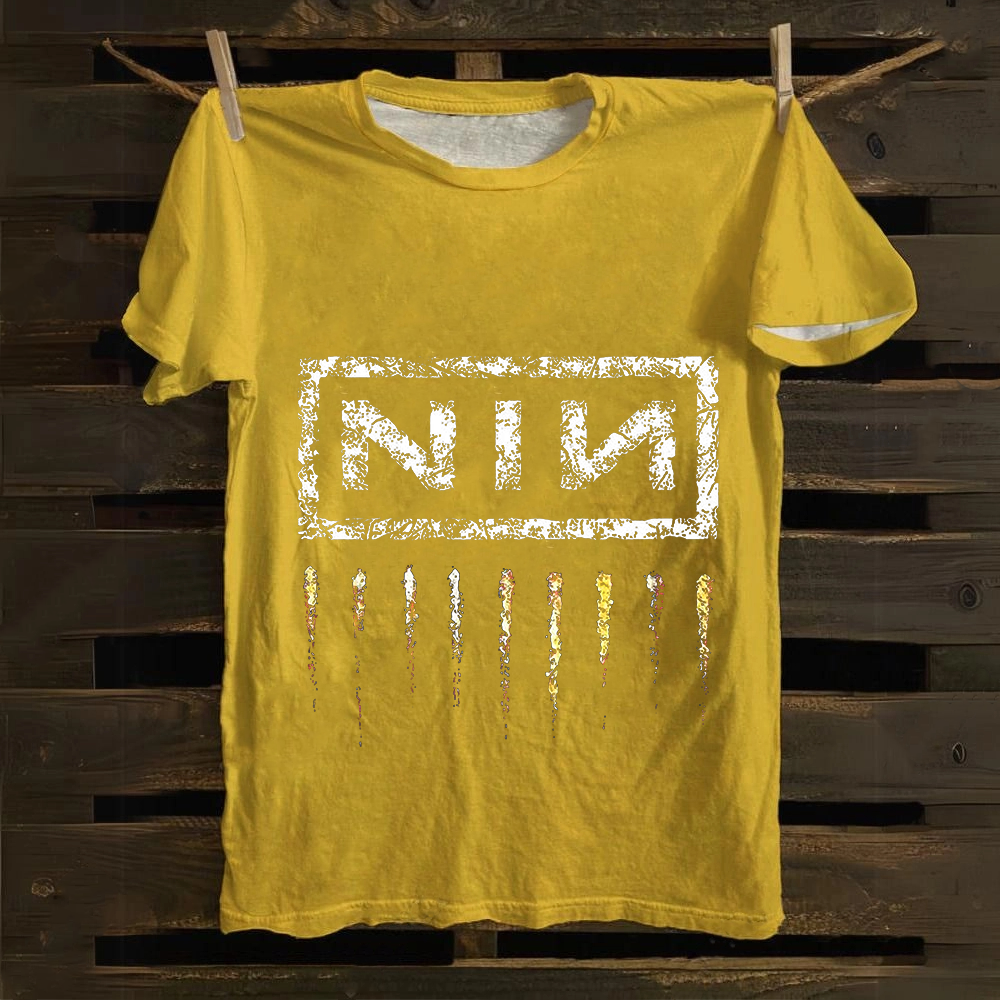 Unisex Vintage Nine Inch Nails Band cotton T-Shirt