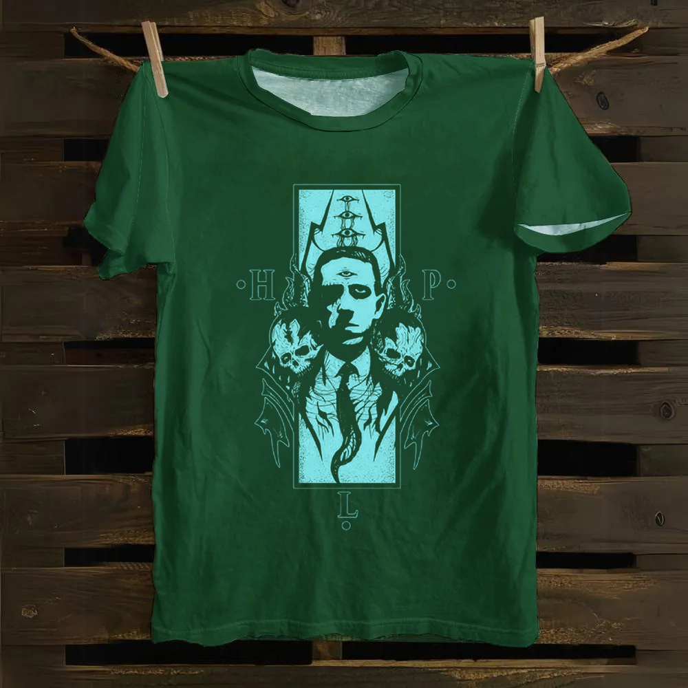 Unisex Vintage H.P. Lovecraft Celebrities Cotton T-Shirt