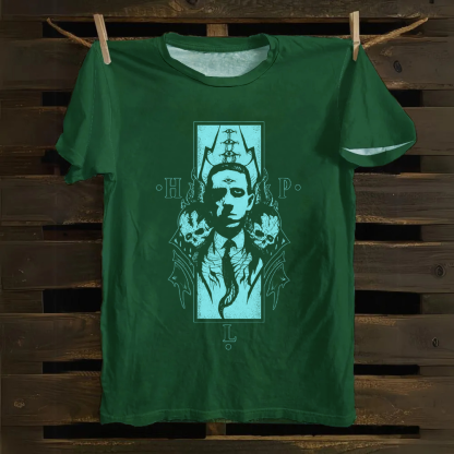 Unisex Vintage H.P. Lovecraft Celebrities Cotton T-Shirt