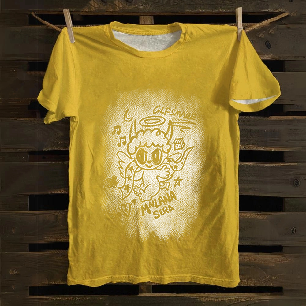 Unisex Vintage Angel Graphic Cotton T-Shirt