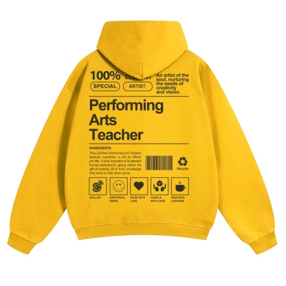 Performing Arts Teacher Solid Color Hoodie