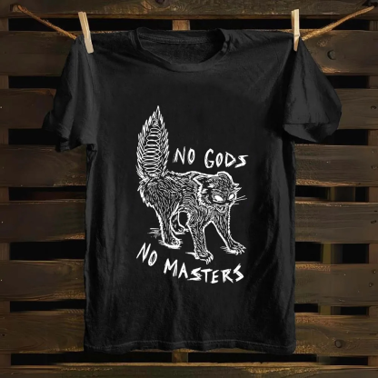 Unisex Vintage No Gods No Masters cotton T-Shirt