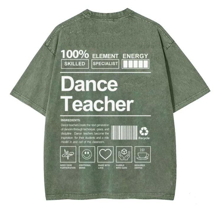 Dance Teacher Unisex Fit Washed T-Shirt wearishow