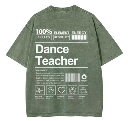 Dance Teacher Unisex Fit Washed T-Shirt wearishow