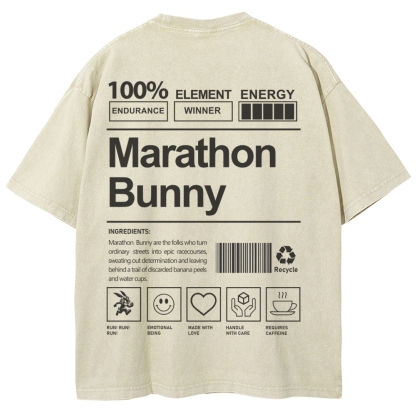 Marathon Bunny Unisex Fit Washed T-Shirt