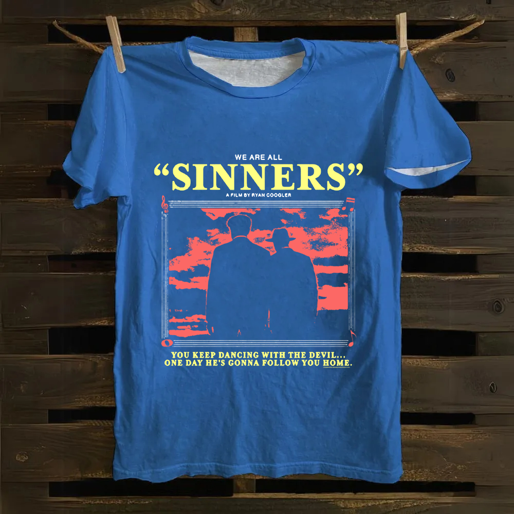 Unisex Vintage Sinners Horror Movie Cotton T-Shirt