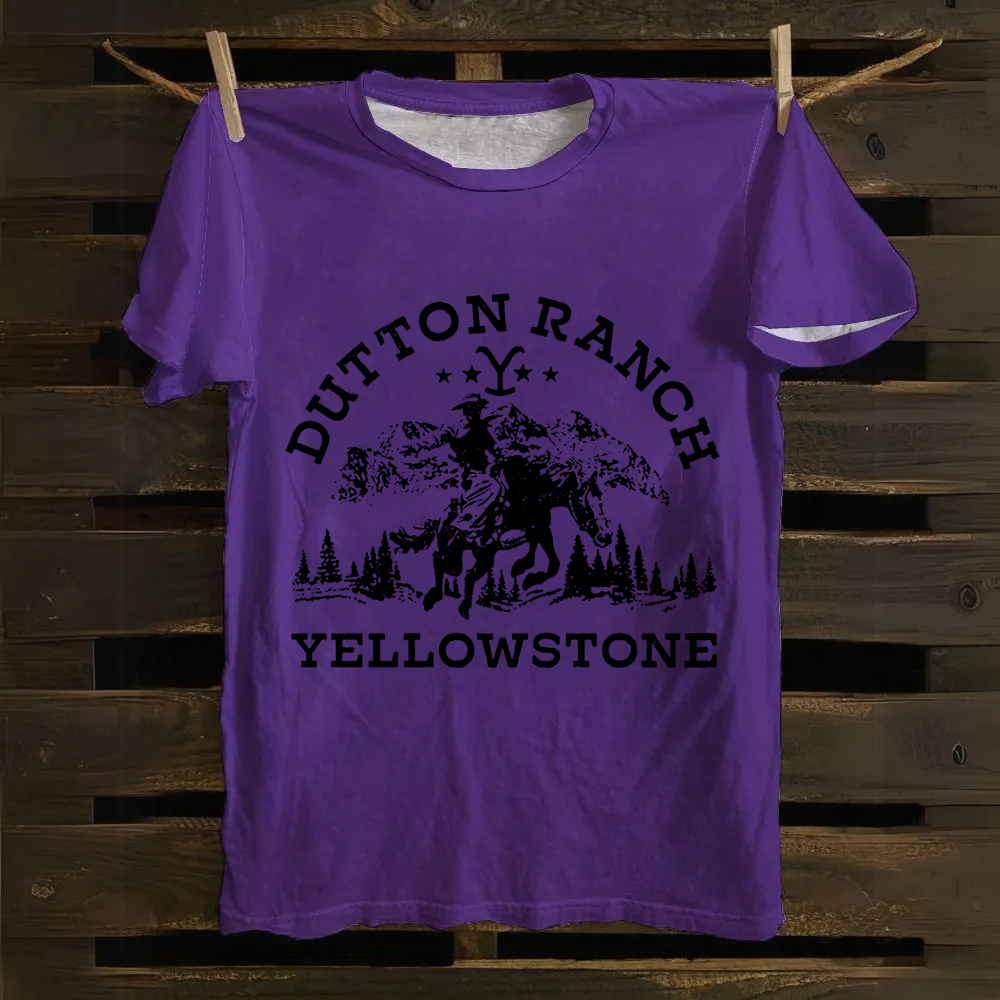 Unisex Vintage Yellowstone TV Series Casual Printed Cotton T-Shirt