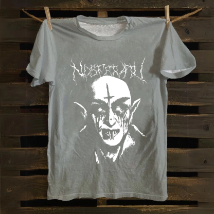 Unisex Vintage Black Metal Nosferatu Movie  Cotton T-Shirt