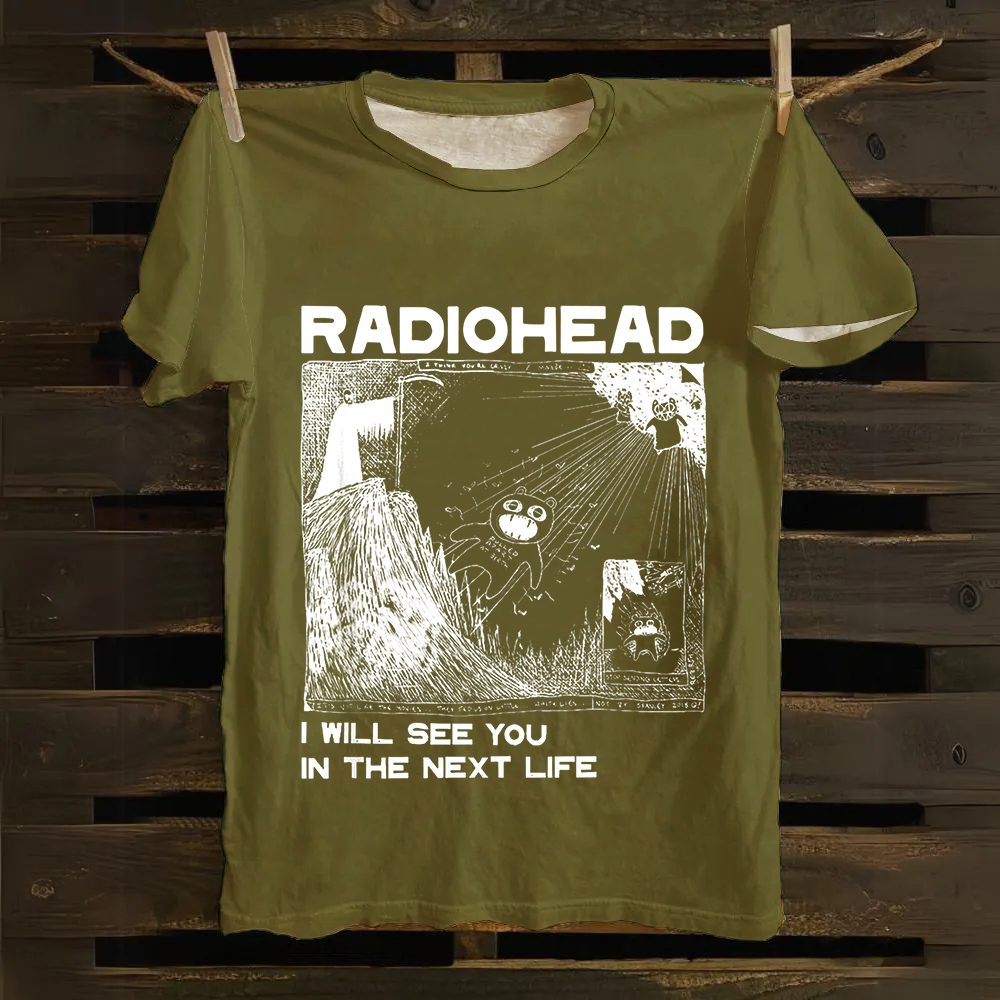 Unisex Vintage  Radiohead Band Cotton T-Shirt