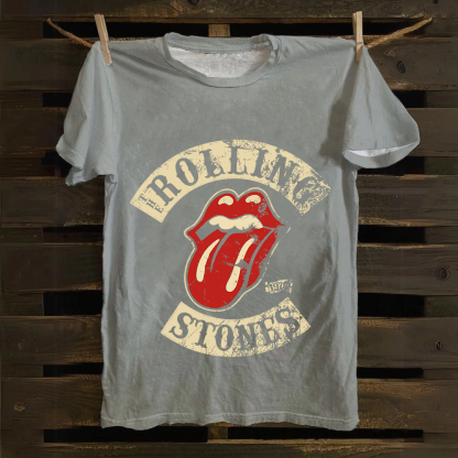 Unisex Vintage Cotton Rolling Stones Rock Band T-Shirt