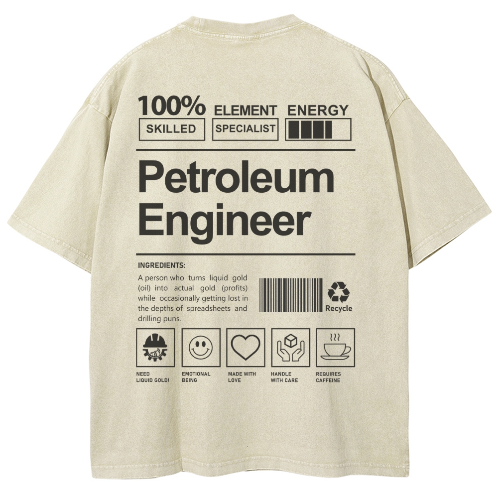 Petroleum Engineer Unisex Fit Washed T-Shirt