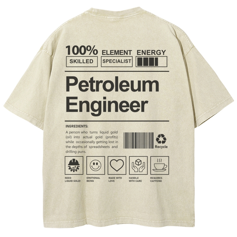Petroleum Engineer Unisex Fit Washed T-Shirt