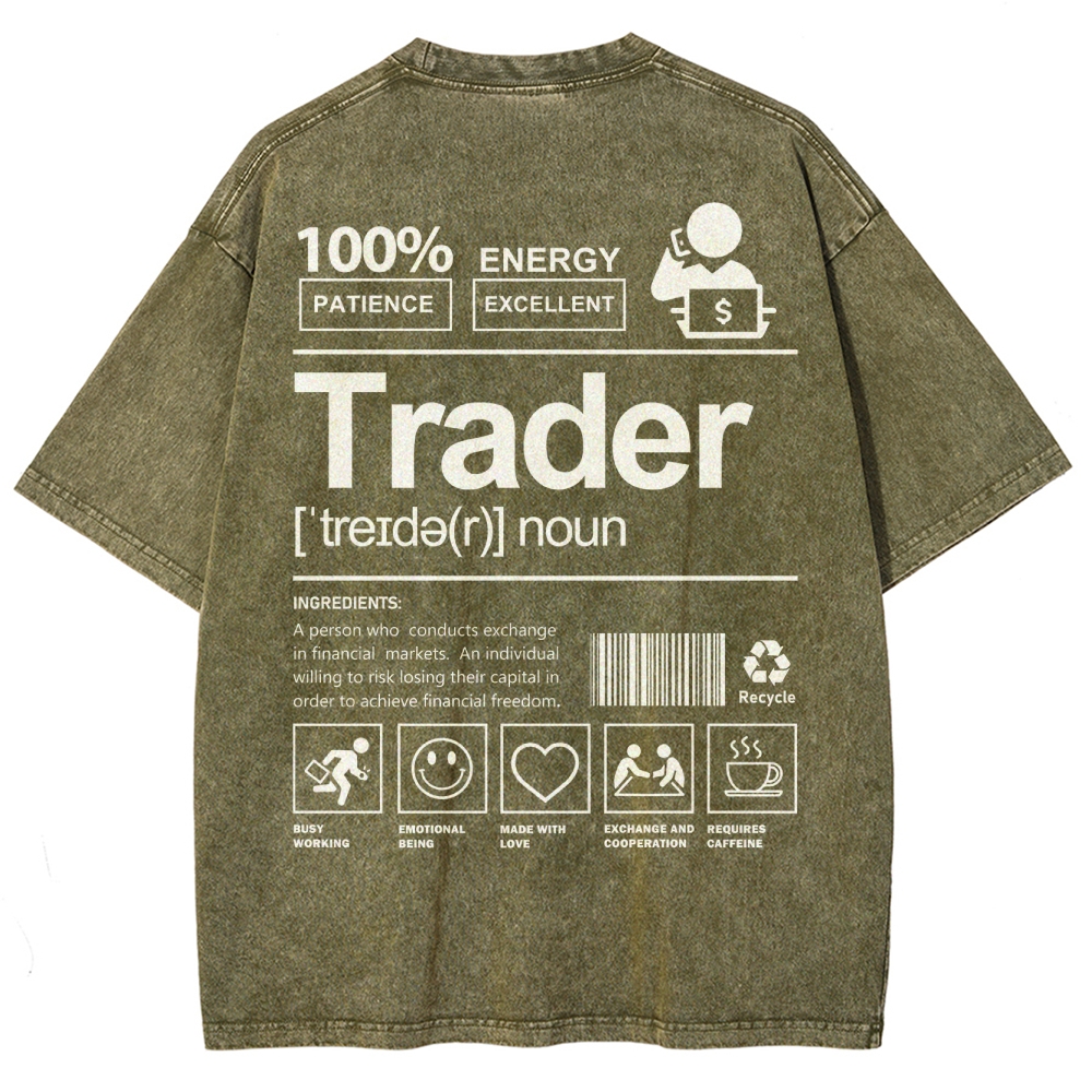 Trader Unisex Fit Washed T-Shirt
