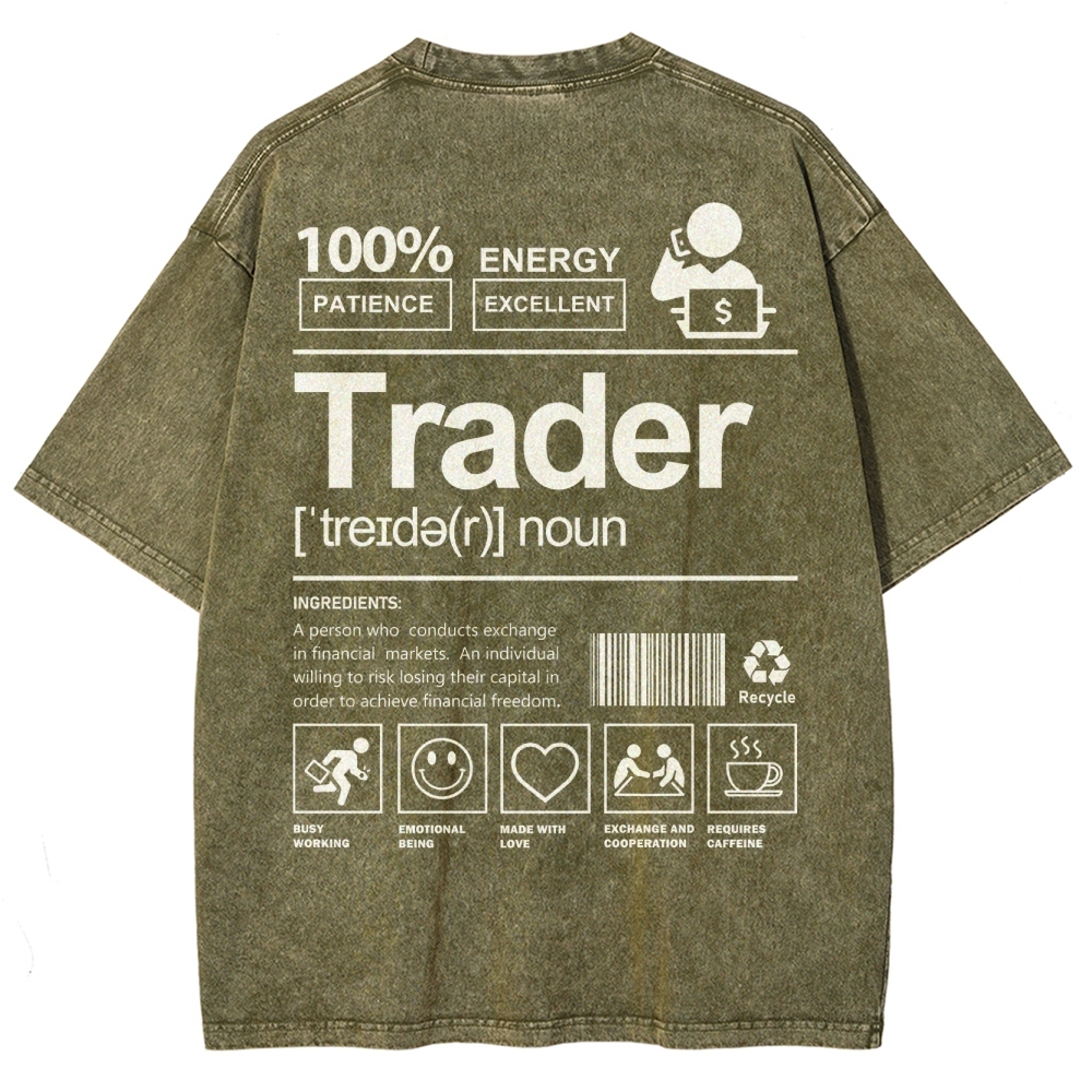 Trader Unisex Fit Washed T-Shirt
