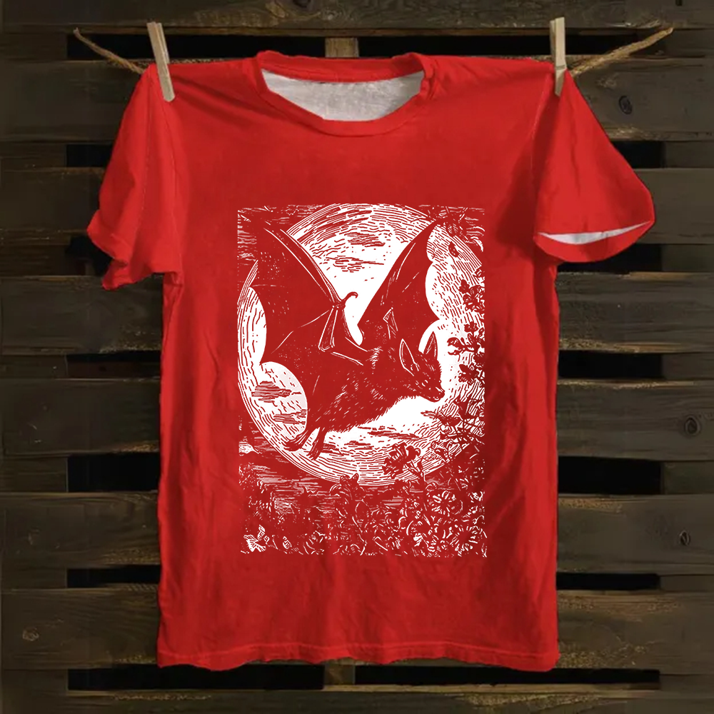 Unisex Vintage  Medieval Bat Cotton T-Shirt