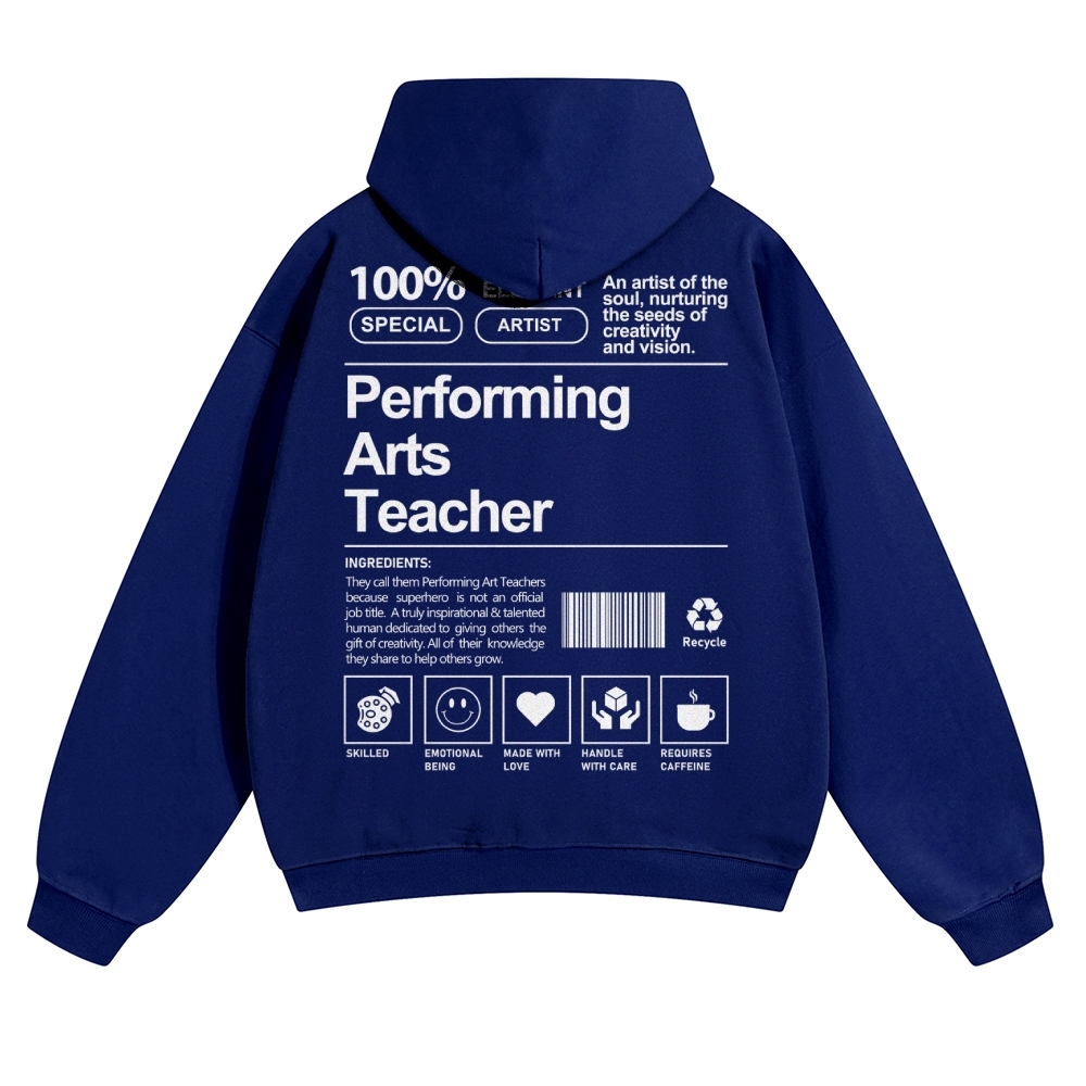 Performing Arts Teacher Solid Color Hoodie