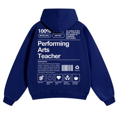 Performing Arts Teacher Solid Color Hoodie