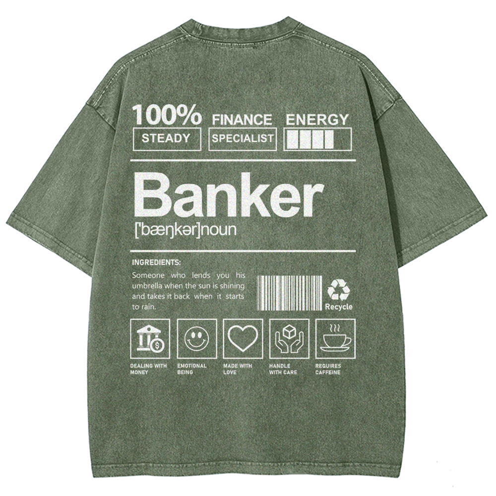 Banker Unisex Fit Washed T-Shirt