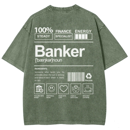 Banker Unisex Fit Washed T-Shirt