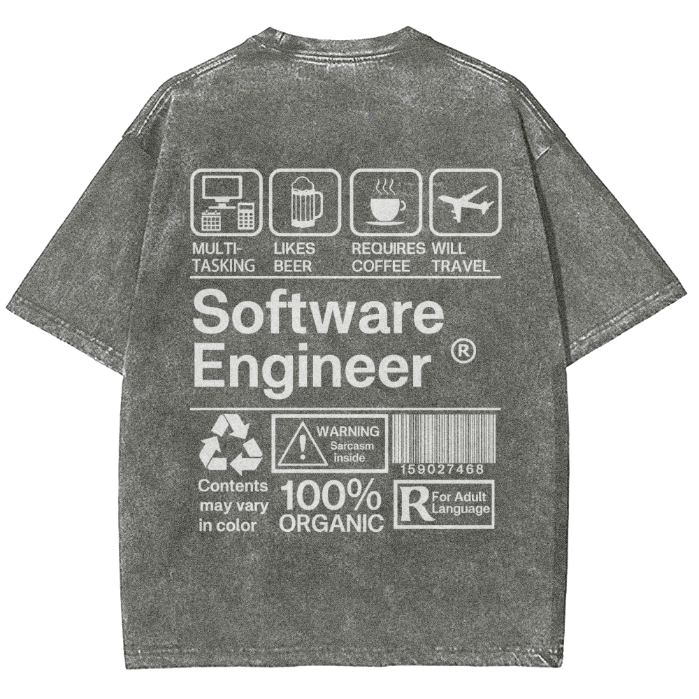Software Engineer Unisex Fit Washed T-Shirt