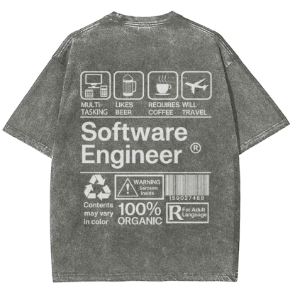 Software Engineer Unisex Fit Washed T-Shirt