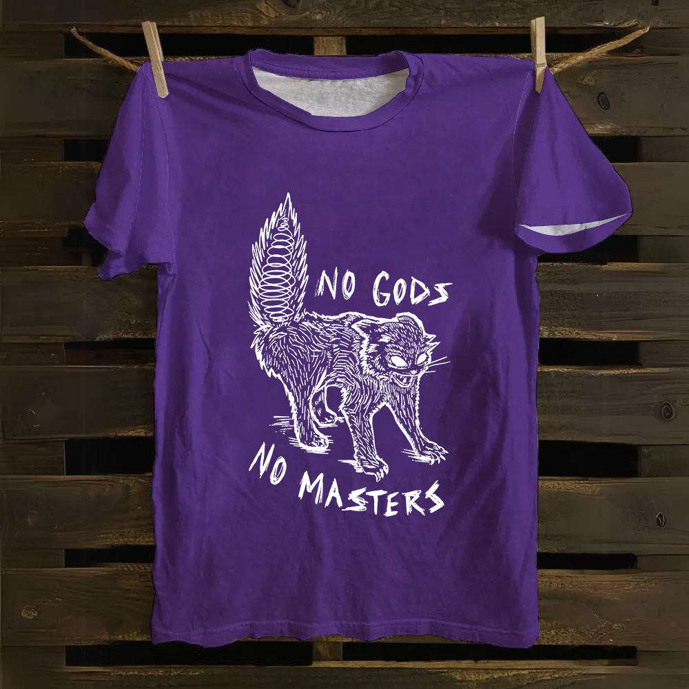 Unisex Vintage No Gods No Masters cotton T-Shirt