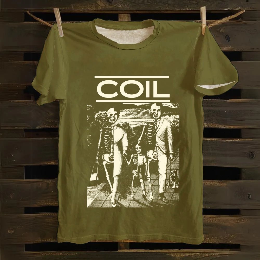 Unisex Vintage  Coil Band Cotton T-Shirt