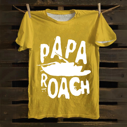Unisex Vintage Papa Roach Rock Band  Cotton T-Shirt
