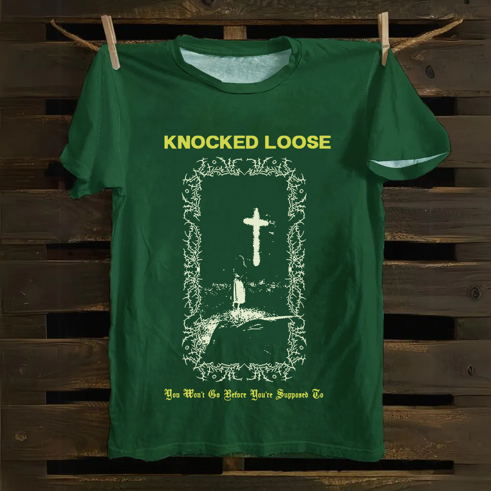 Unisex Vintage Cotton Knocked Loose Band T-Shirt