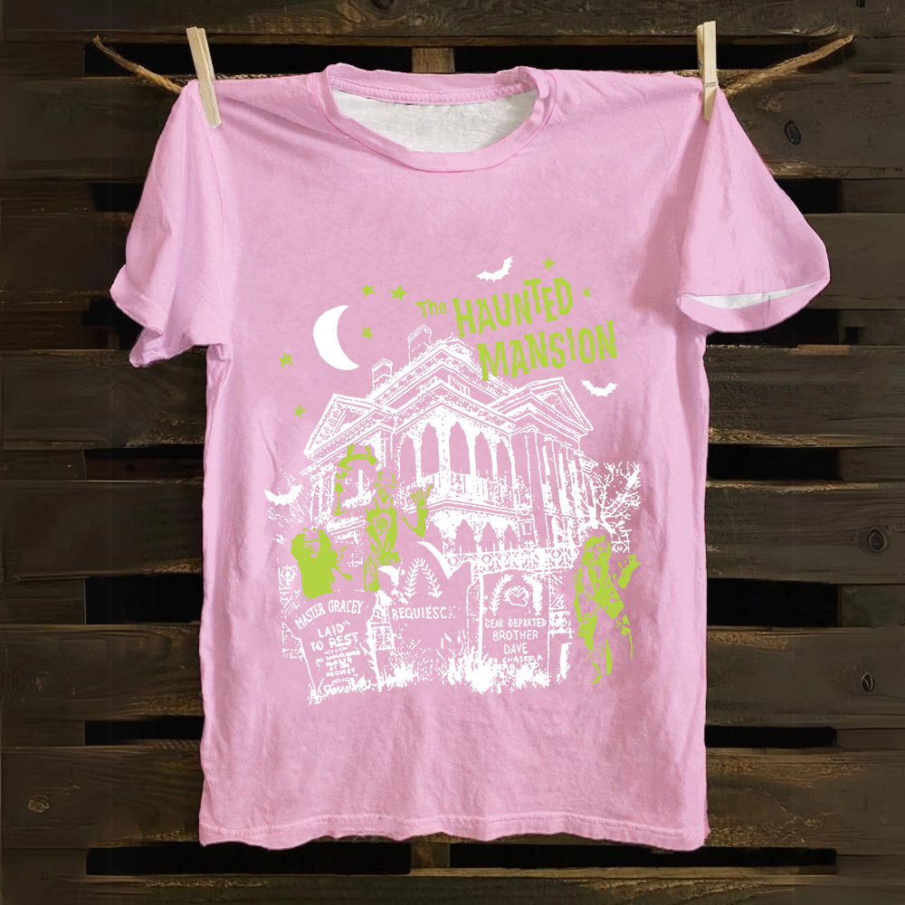 Unisex Vintage The Haunted Mansion Movie cotton T-Shirt