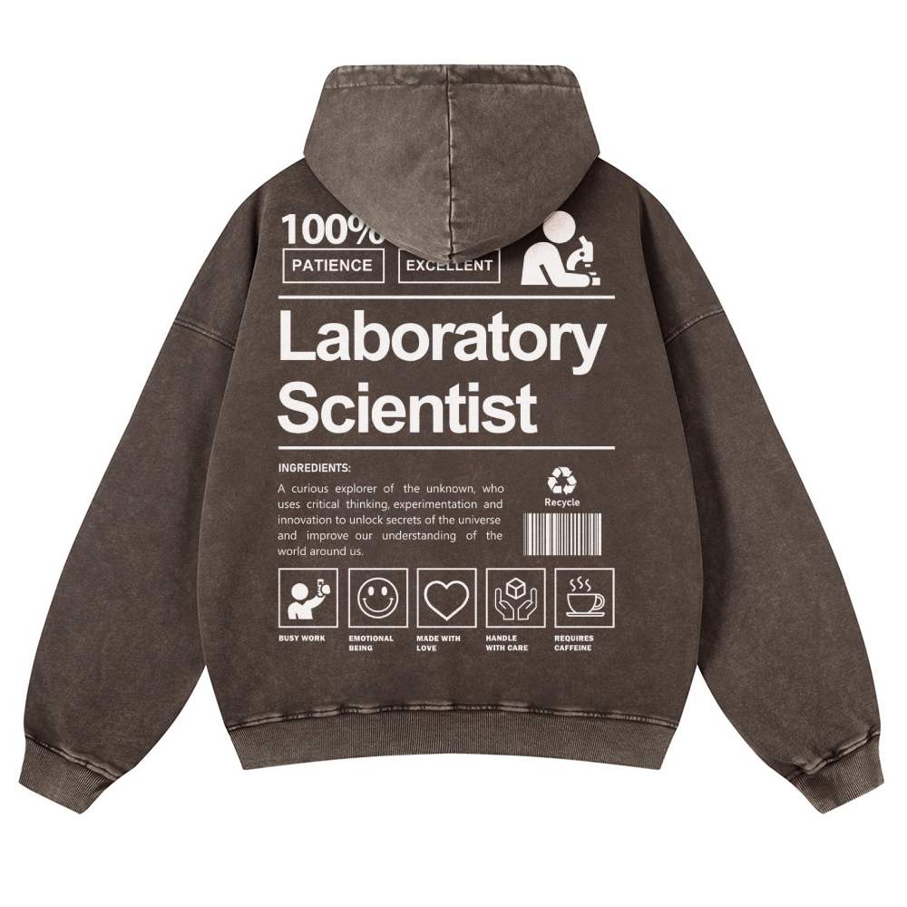 Laboratory Scientist Casual Washed Hoodie