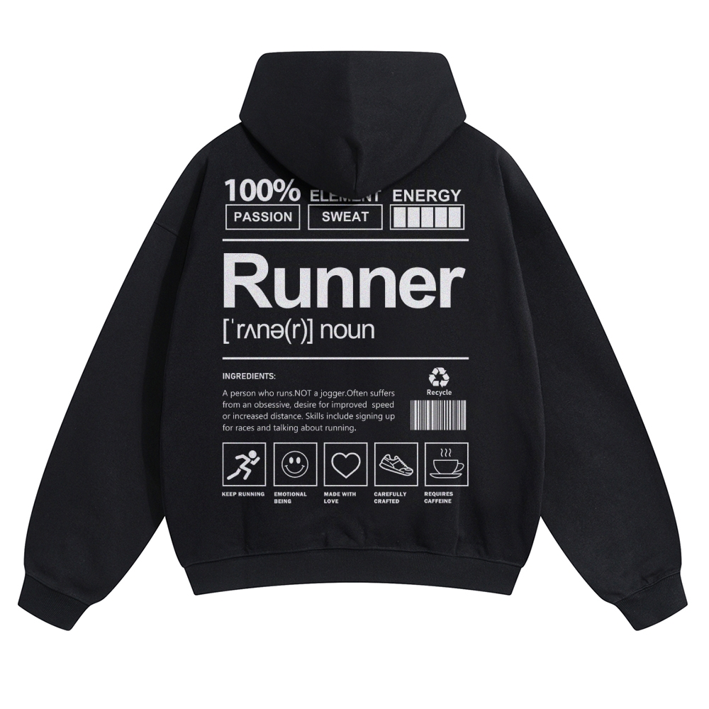 Runner Solid Color Hoodie