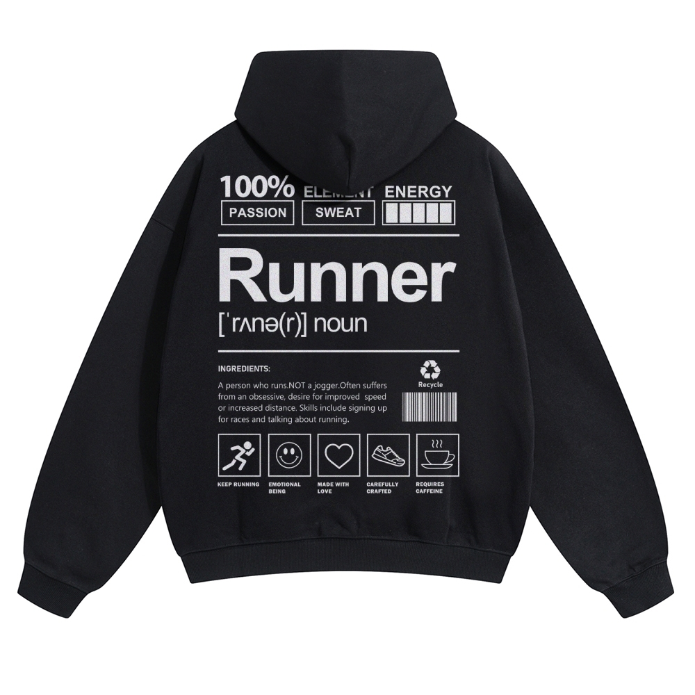 Runner Solid Color Hoodie