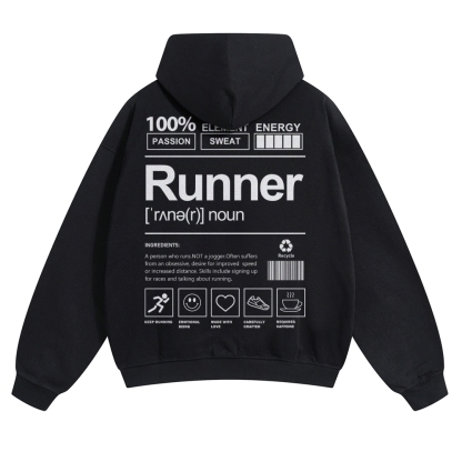 Runner Solid Color Hoodie