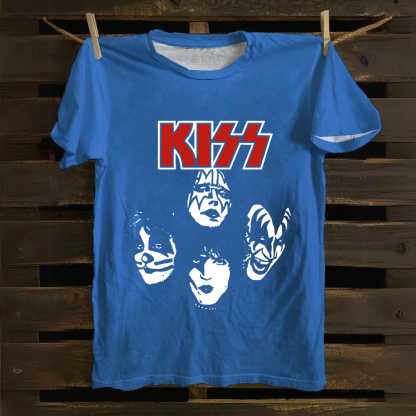Unisex Cotton Kiss Rock Heavy Metal Band T-Shirt