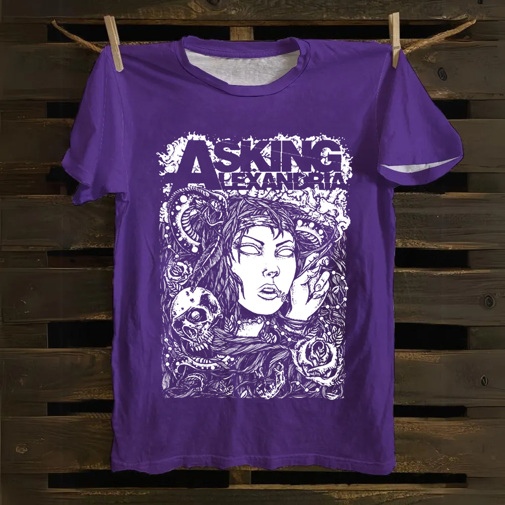 Unisex Vintage  Asking Alexandria Band  Cotton T-Shirt