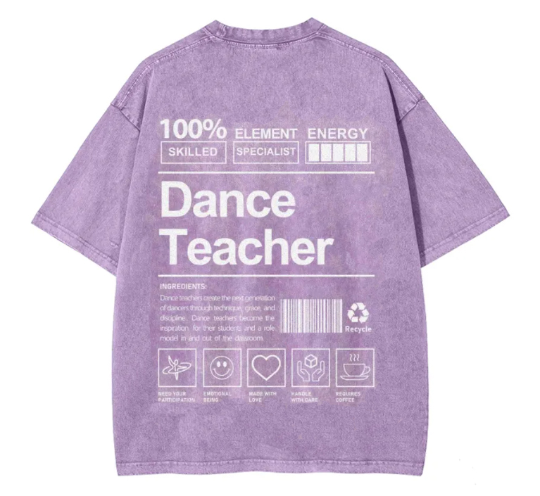Dance Teacher Unisex Fit Washed T-Shirt wearishow