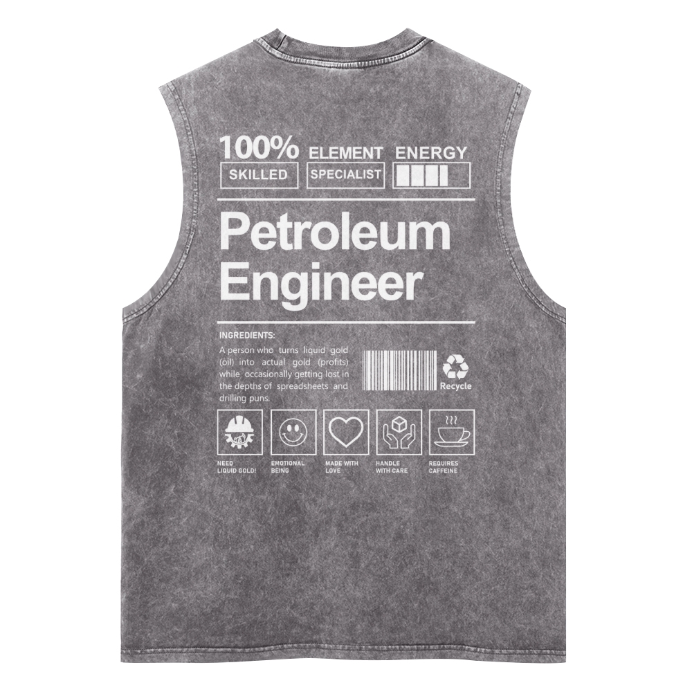 Petroleum Engineer Unisex Washed Tank Top
