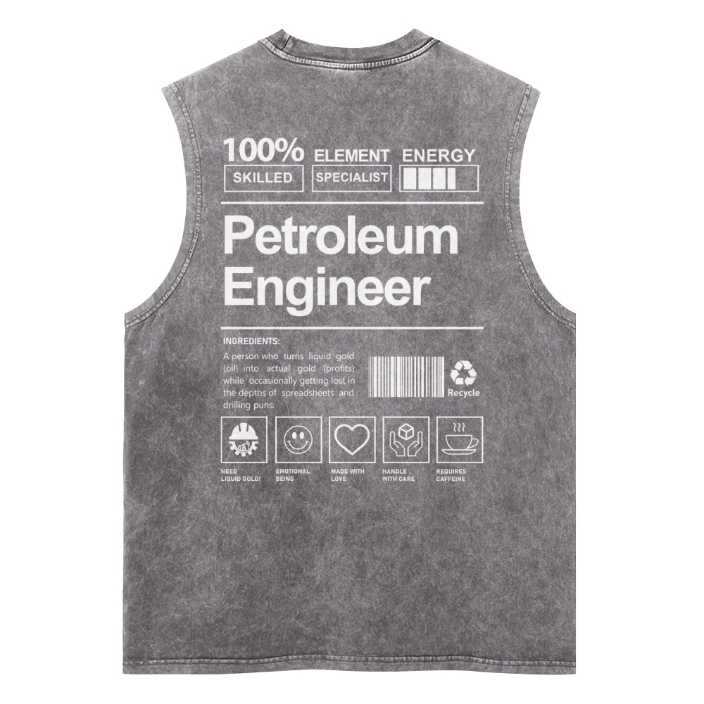 Petroleum Engineer Unisex Washed Tank Top