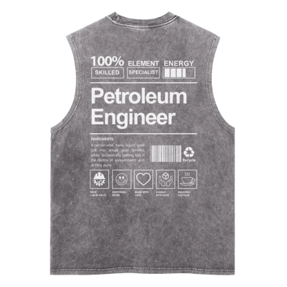 Petroleum Engineer Unisex Washed Tank Top