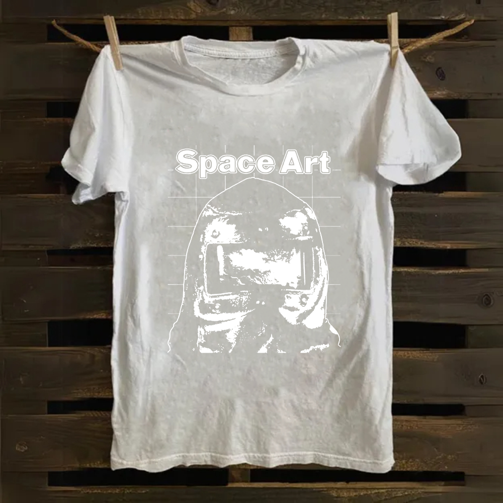 Unisex Vintage Space Art Band Cotton T-Shirt