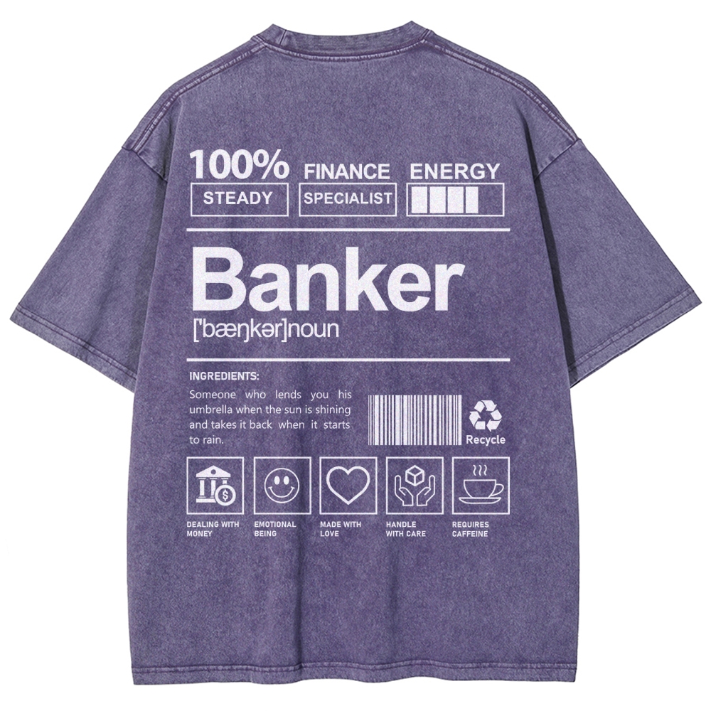 Banker Unisex Fit Washed T-Shirt
