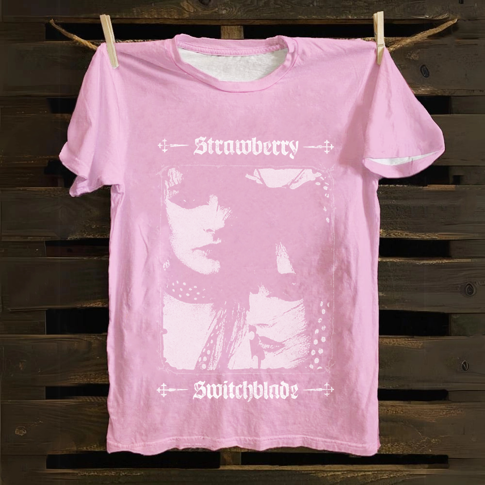 Unisex Vintage Strawberry Switchblade Band  Cotton T-Shirt