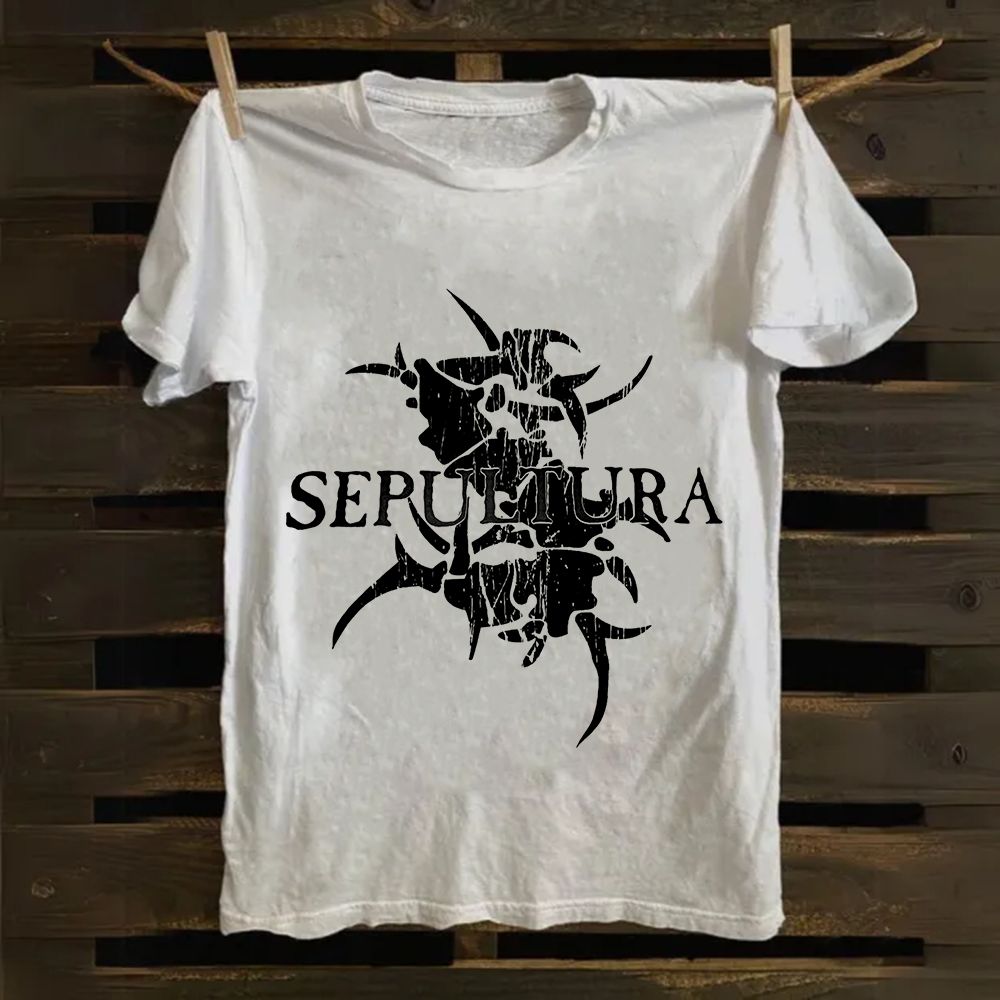 Unisex Vintage Sepultura Heavy Metal Band Cotton T-Shirt