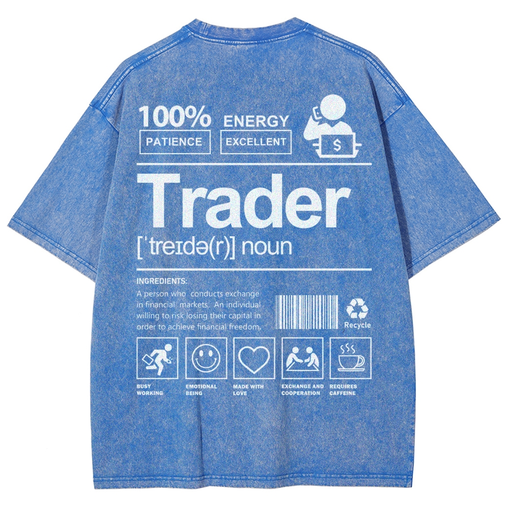 Trader Unisex Fit Washed T-Shirt